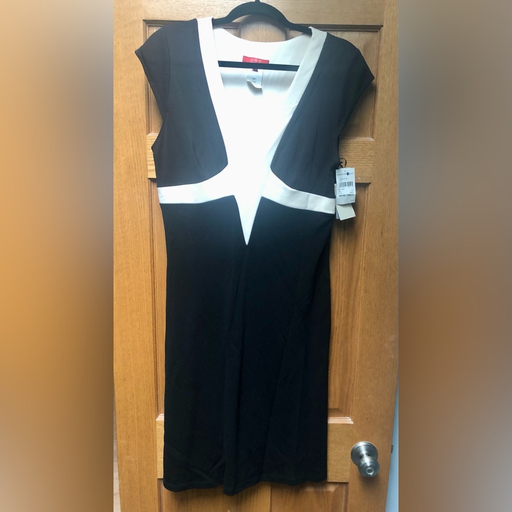 ABS by Allan Schwartz Black and Cream/Off White Dress Nordstrom Rack
